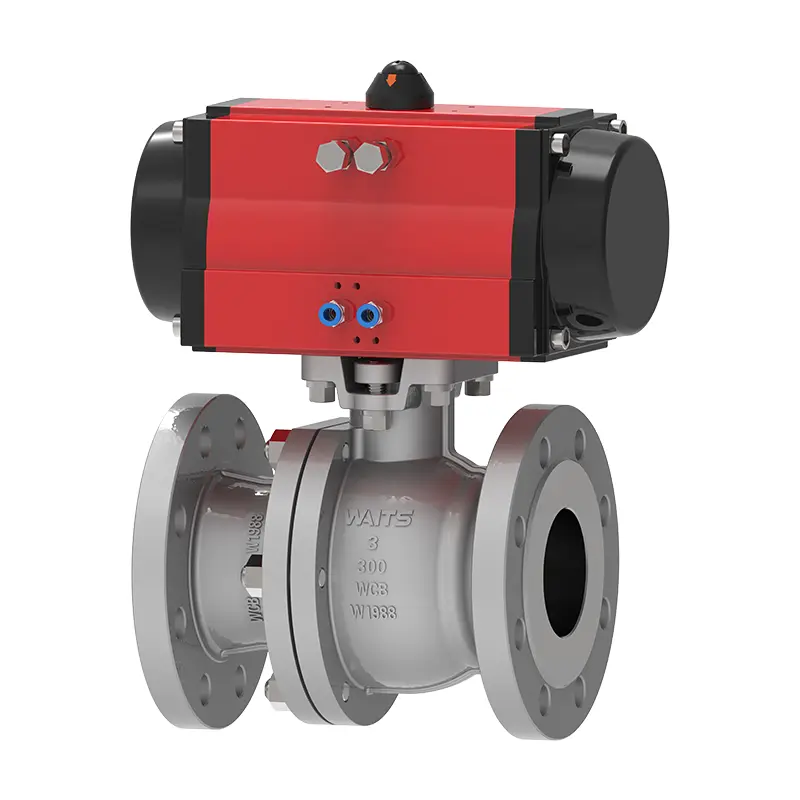Two Piece Pneumatic Floating Ball Valve With Bracket Two Piece Pneumatic Floating Ball Valve With Bracket